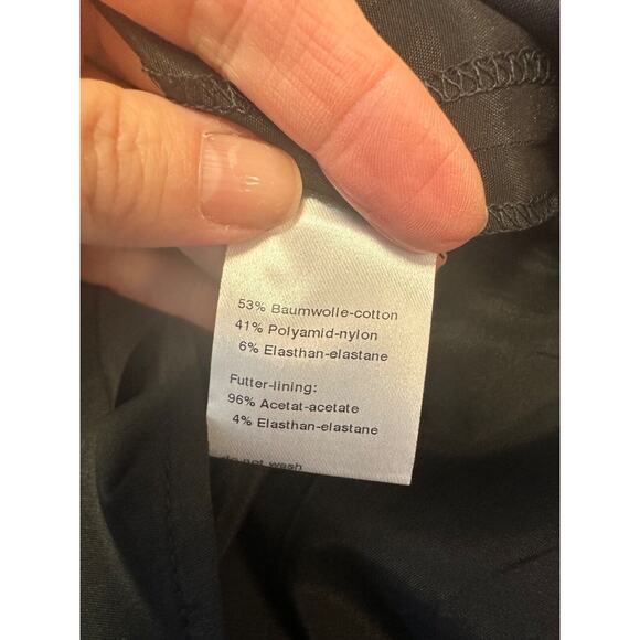 Akris Punto Black Knee Length Pencil Skirt Size 10 Career Stretch Lined A55 - Picture 8 of 8